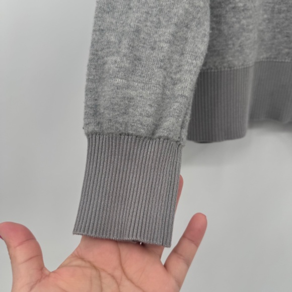 Soft Surroundings Sweater Women Large Gray Wool Alpaca Blend V-Neck Long Sleeves - Picture 2 of 11